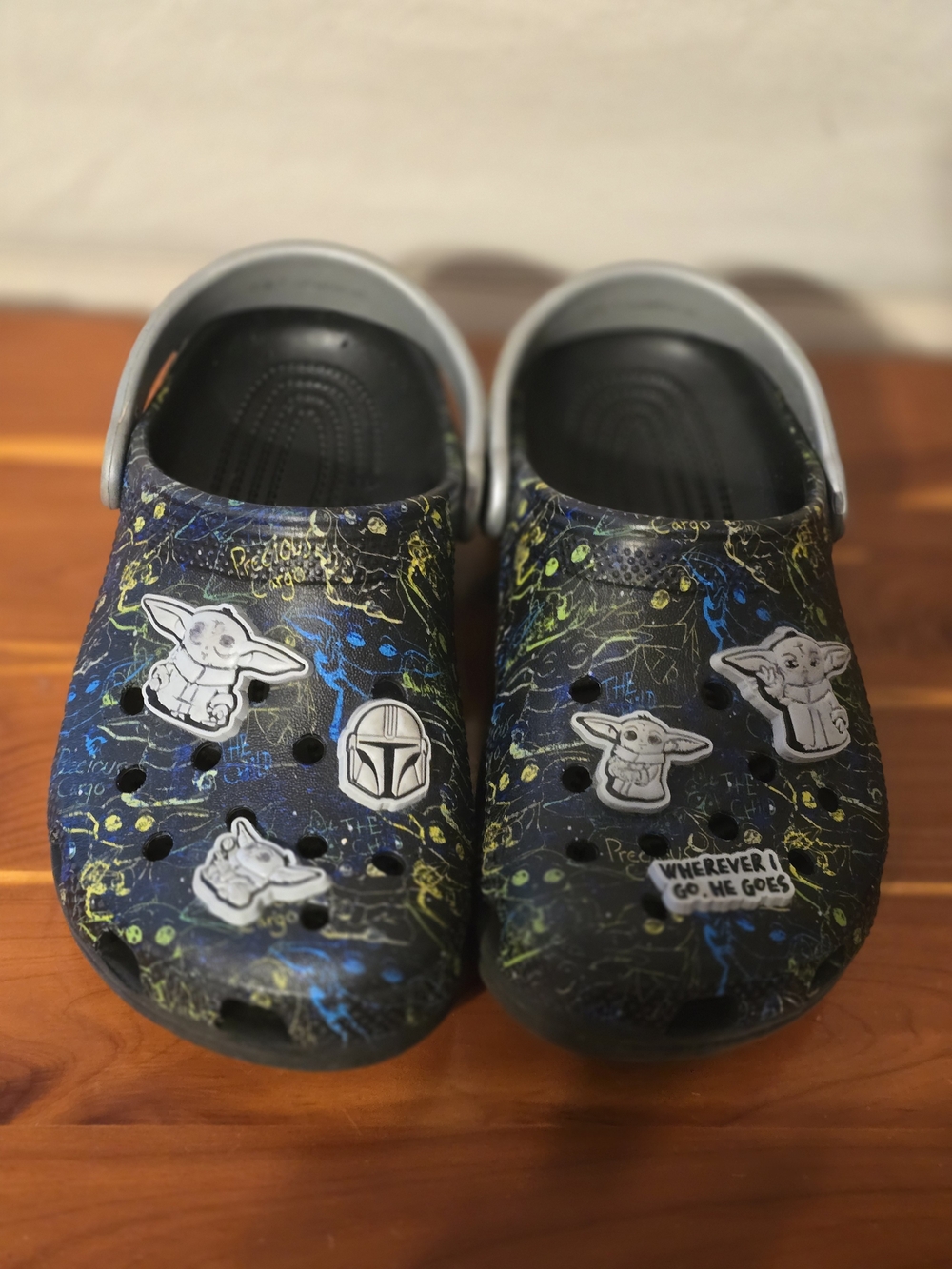 CROCS Kids Navy Blue & Gray Grogu Clog Sandals J3